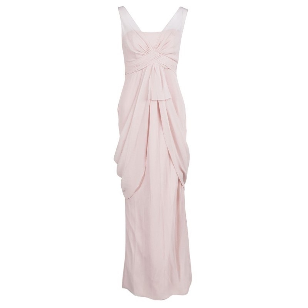 Elegant Light Pink Prom Dress with Draped Bodice